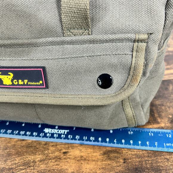 Olive Drab Heavyweight Canvas Mechanics Standard Tool Bag 11" x 6" x 5" - Picture 6 of 12